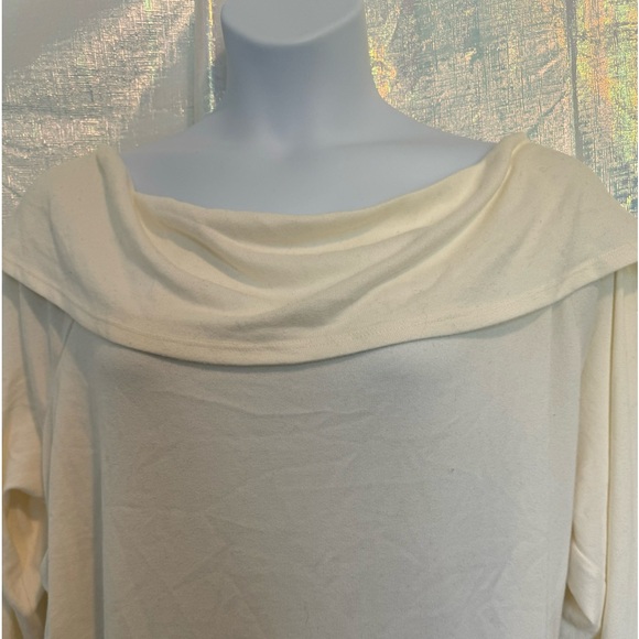 NWT Lane Bryant Draped Neck Off Shoulder Sweater. Cream/Off White. Size 26/28 - Picture 2 of 11